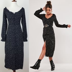 Missguided Ditsy Floral Milkmaid Midi Dress